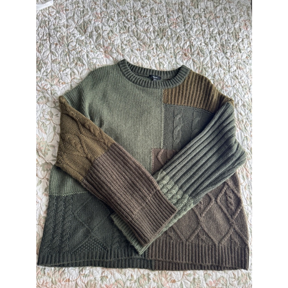 Women's Abel Green Brown Patchwork Sweater Size M - Picture 12 of 12